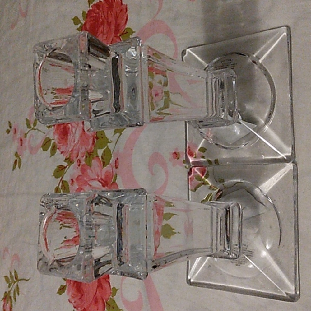 Shannon Lead Crystal CANDLESTICKS holders